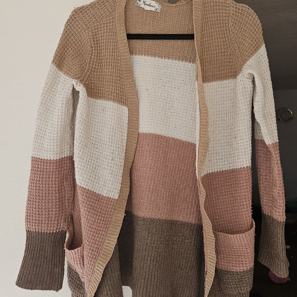 Chic Colorblock Open Cardigan Sweater